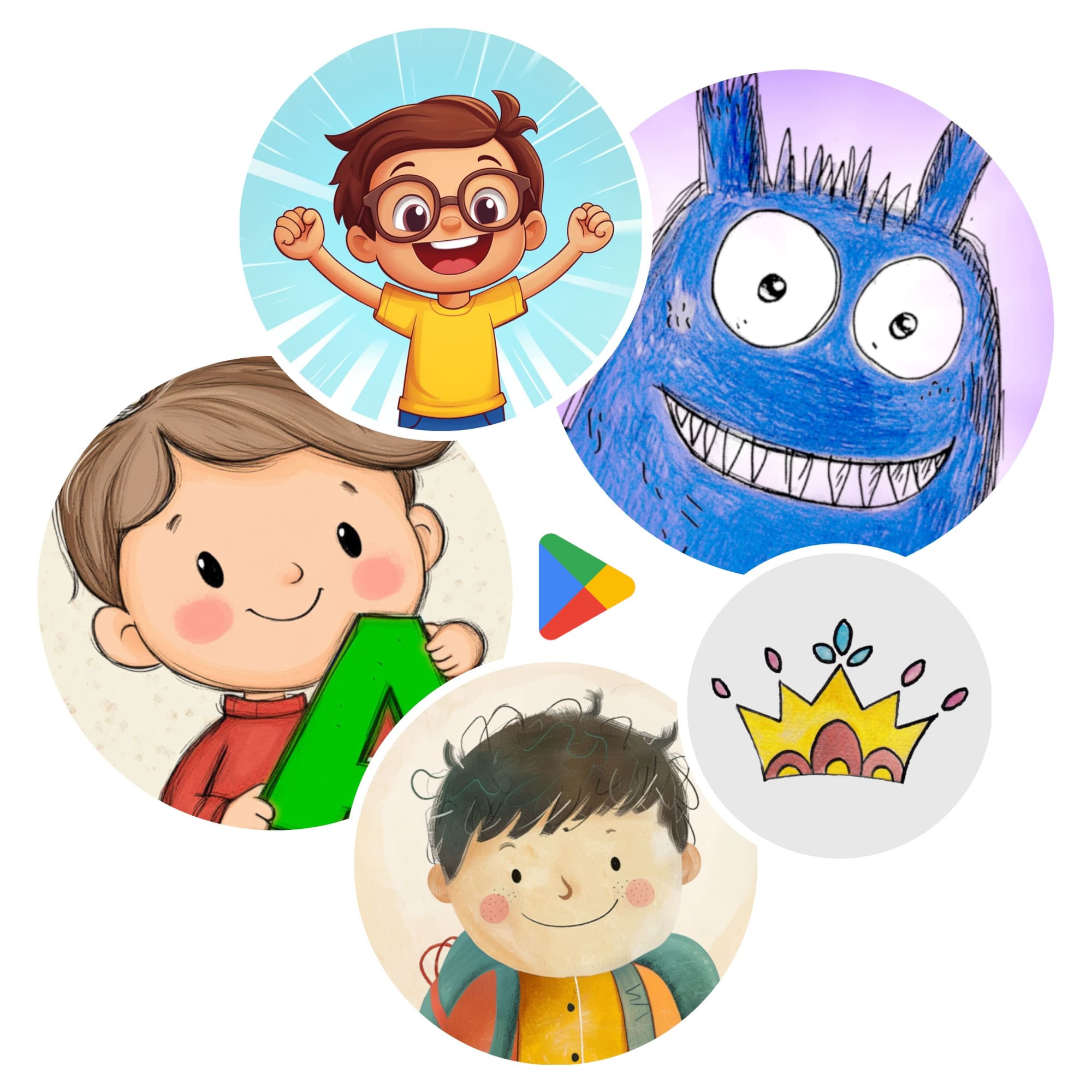 Kompletní Balíček aplikací Hlava Plná Pohádek, Školička, Školáček, Kouzelná Abeceda a Počtíci  (Pro Android)