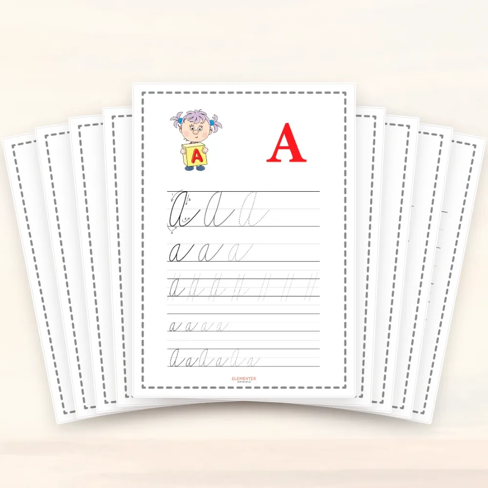 Psací písmena A až Z (10 pracovních listů PDF)