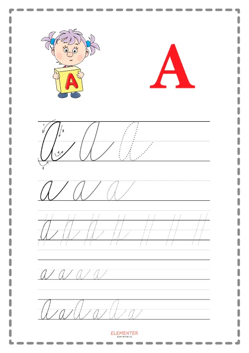 Psací písmena A až Z (10 pracovních listů PDF) - Obrázek 2