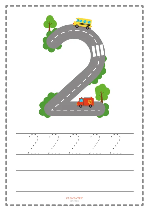 Čísla na silnicích (10 pracovních listů PDF) - Obrázek 3